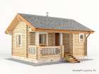 Проект дома: БАНЯ 5.5Х6.5 М из оцилиндрованного бревна  200 мм